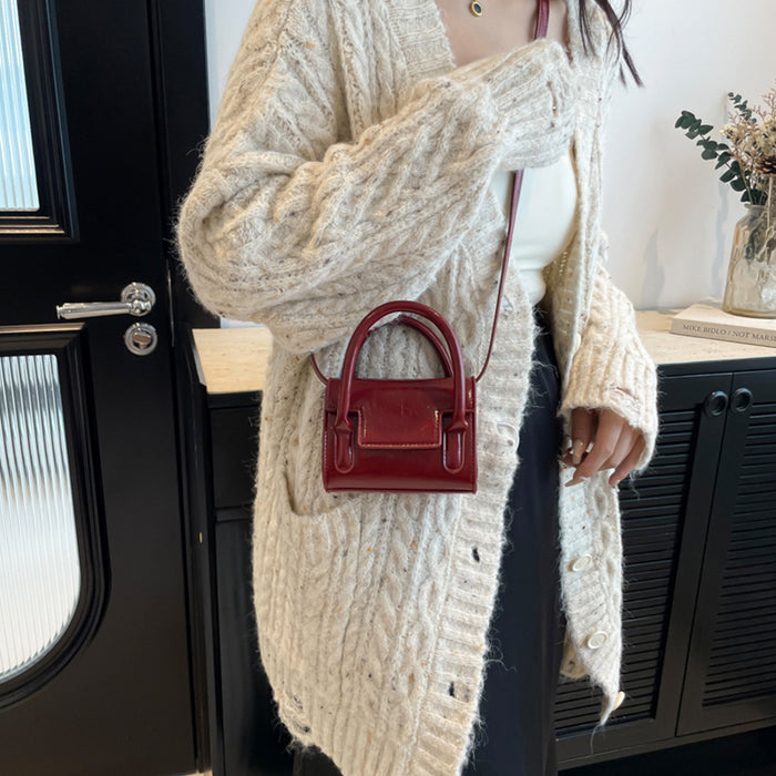 Wholesale New retro oil leather handbag for children, stylish mini parent-child crossbody bag