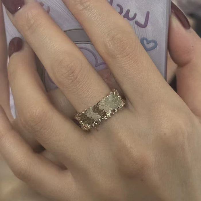 Wholesale Iris full circle open vintage light luxury Maillard ring