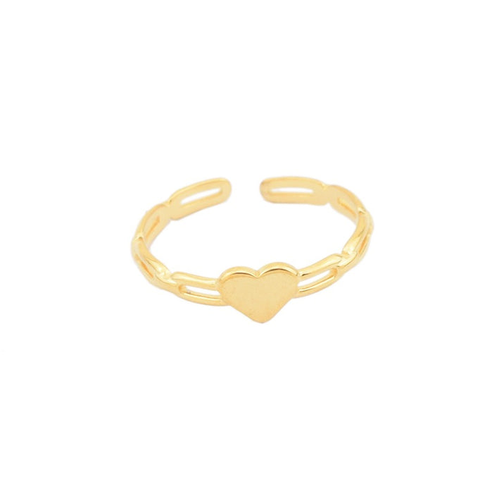 Wholesale Hollow out love ring titanium steel ring simple and personalized design geometric chain heart shape