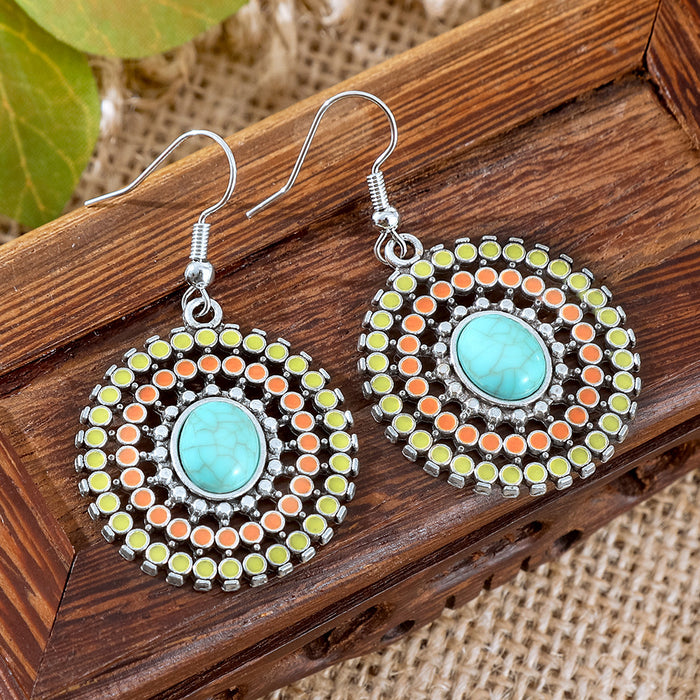 Wholesale Bohemian Tassel Earrings Vintage Ethnic Style Alloy Geometric Jewelry Accessory MOQ≥2