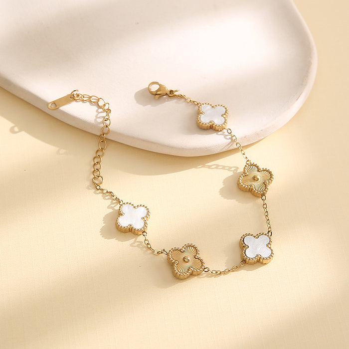 Wholesale 13MM four-leaf clover bracelet titanium steel bracelet