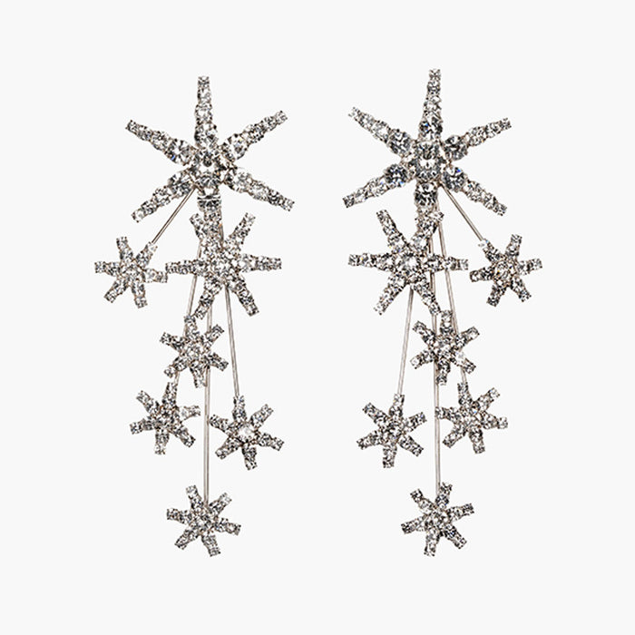 Wholesale six-pointed star rhinestone earrings full diamond long earrings  jewelry earring