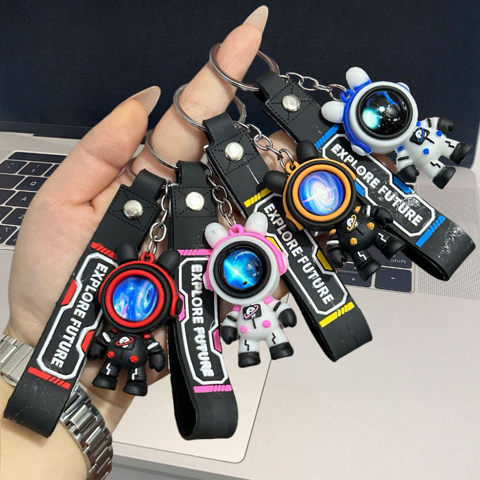 Wholesale Cartoon Star Rabbit Astronaut Keychain Couple Gift Bag Hanging Jewelry Creative Car Key Chain Pendant