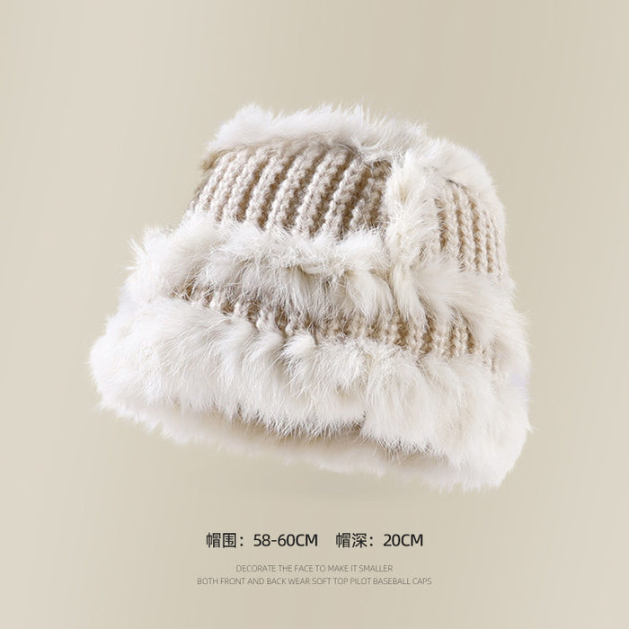 Wholesale Knitted fisherman ear protection, knitted warm woolen hat, plush hat