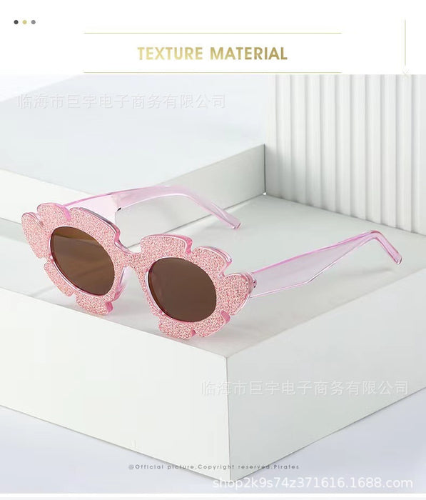 Wholesale New Sunflower Sunglasses Fashionable Flower Shaped Funny Decorative Sunglasses Glasses