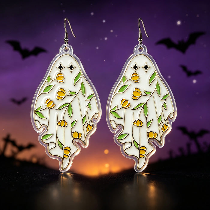 Wholesale  Ghost Acrylic Earrings Funny Cartoon Design Party Jewelry Accessory