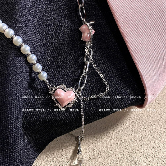 Wholesale n Heart Pendant Necklace Alloy Clavicle Chain Boutique Jewelry Accessory