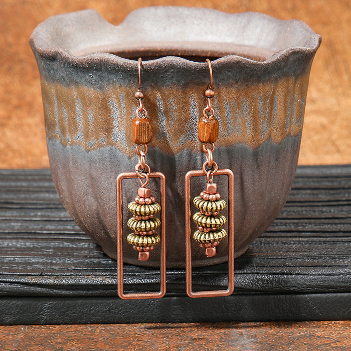 Wholesale Bohemian Tassel Geometric Earrings - Retro Ethnic Style Fashion Accessory MOQ≥2