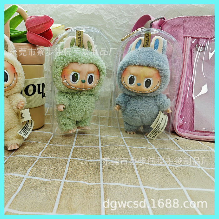 Wholesale plush pendant pvc transparent dust bag mini raincoat protective cover