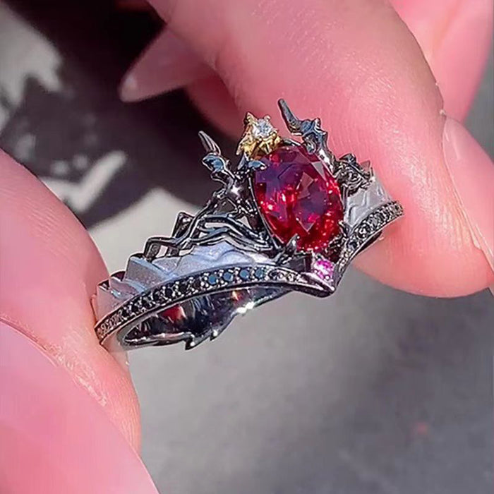 Wholesale Vintage Red Sparkling Diamond Ring