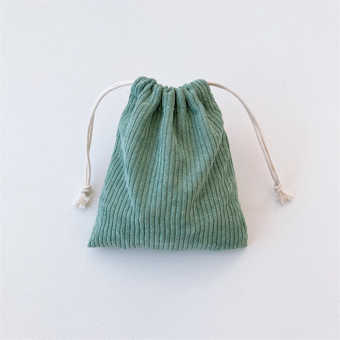 Wholesale Corduroy storage bag, drawstring pocket, portable coin purse