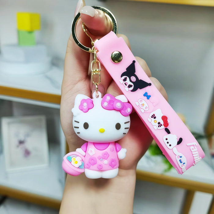 Wholesale Metal Cartoon Cat Keychain Gift Bag Charm for Birthday Business Gifts MOQ≥2