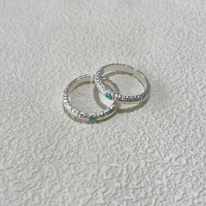 Wholesale Ocean blue ring women's simple tail ring fashion niche design versatile high-end index finger ring