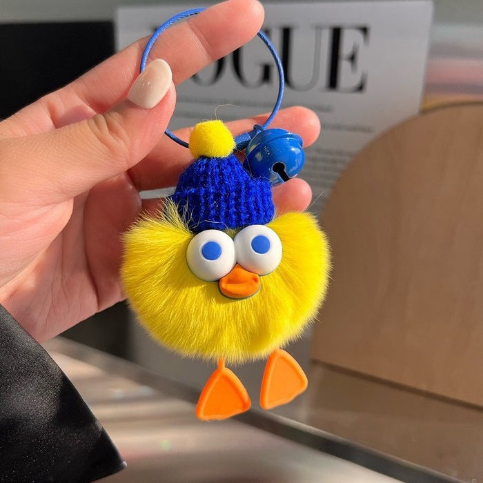 Wholesale cute plush big-eyed duck pendant Keychains