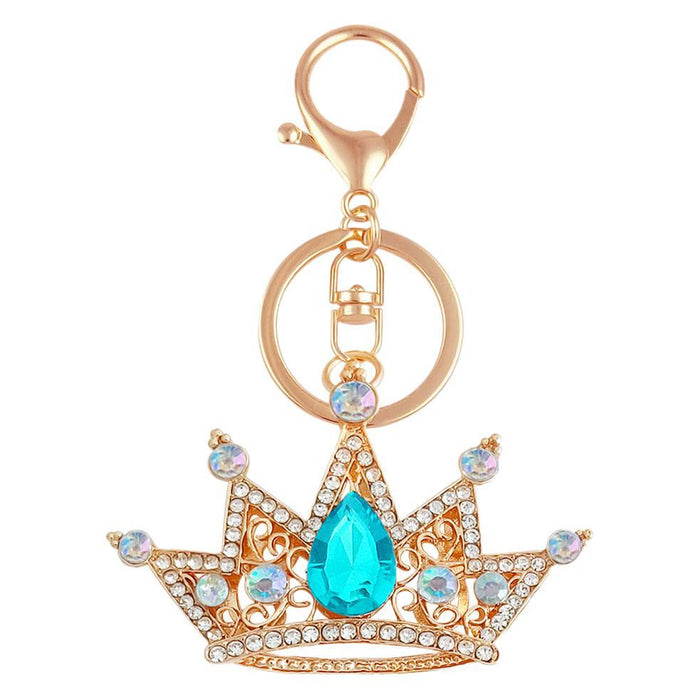 Wholesale Zinc Alloy Crystal Crown Keychain Stylish Car Key Accessory MOQ≥2