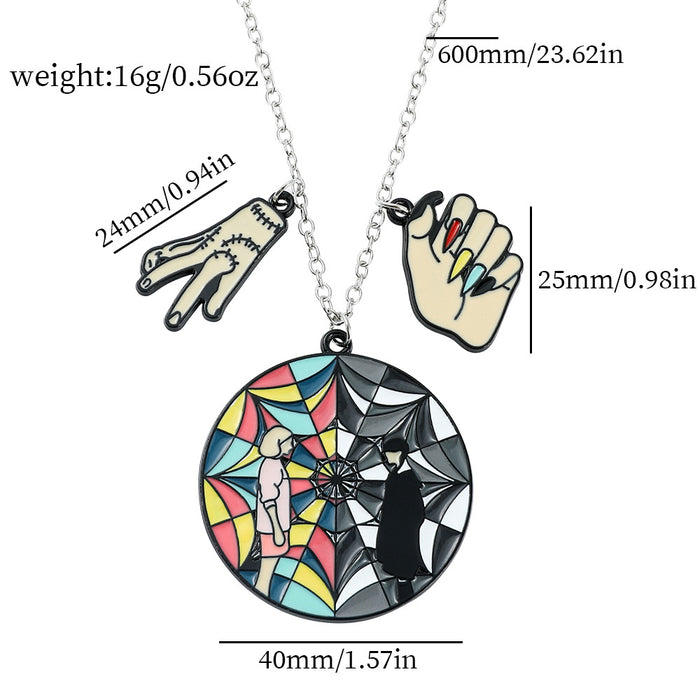 Wholesale Letter W fashion hollow pendant earrings and necklace for men and women.