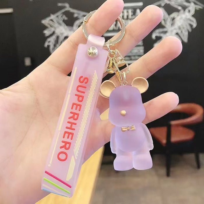 Wholesale Cartoon Crystal Bear Bear Keychain Couple Car Key Chain Bag Pendant