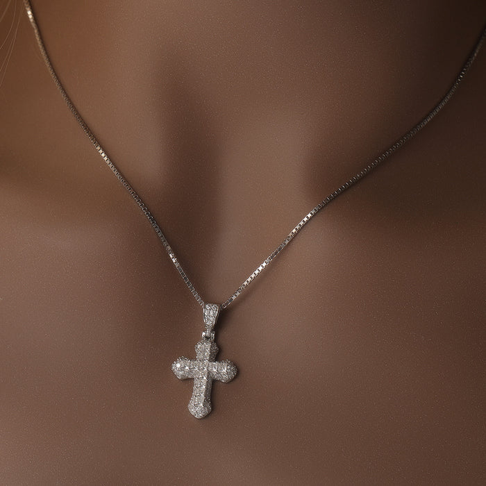 Wholesale Cross Inlaid Zirconia Necklace JDC-NE-GuMeng005