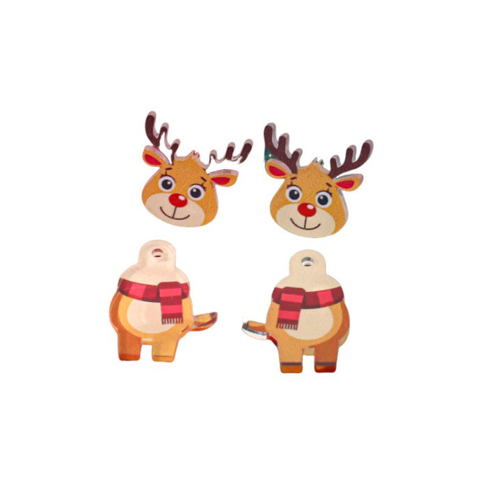Wholesale Cute cartoon front and back Christmas earrings Cute snowman and elk earrings for women with an atmospheric gift