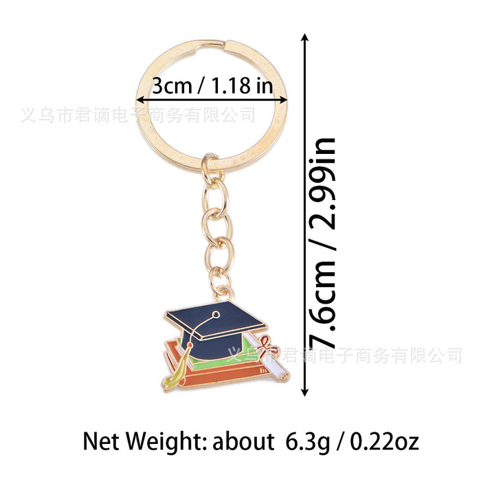 Wholesale Keychain Graduation Season DIY Accessories Bachelor's Cap Bag Decoration Alloy