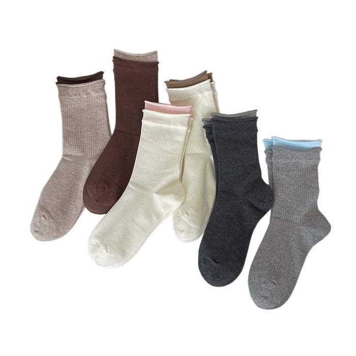 Wholesale Stacked socks versatile mid tube socks boneless rolled edge length tube socks
