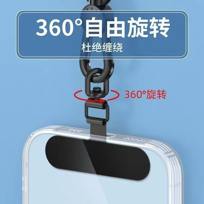 Wholesale Mobile phone lanyard  neck hanging  crossbody  retractable and adjustable anti-lost lanyard with stainless steel clip,  universal style