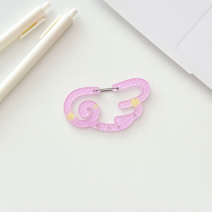 Wholesale Original Wave Point Wings Star Mountaineering Buckle Acrylic Pendant Keychain Bag Hanging Decorative Buckle