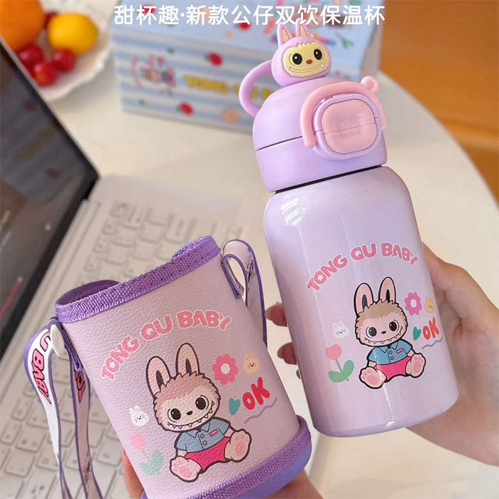 Wholesale Children' s thermos cup stainless steel double drinking pipette cup cute kindergarten baby special cup