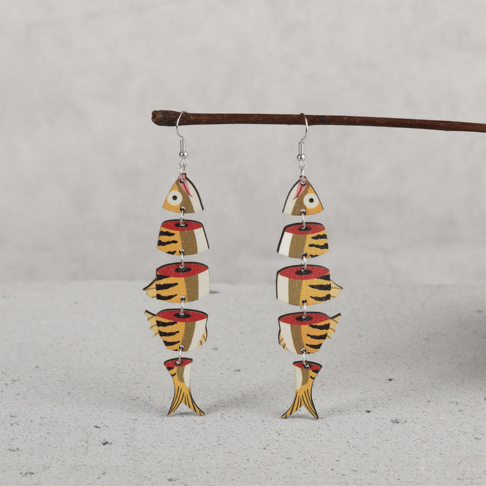 Wholesale personalized acrylic wooden earrings