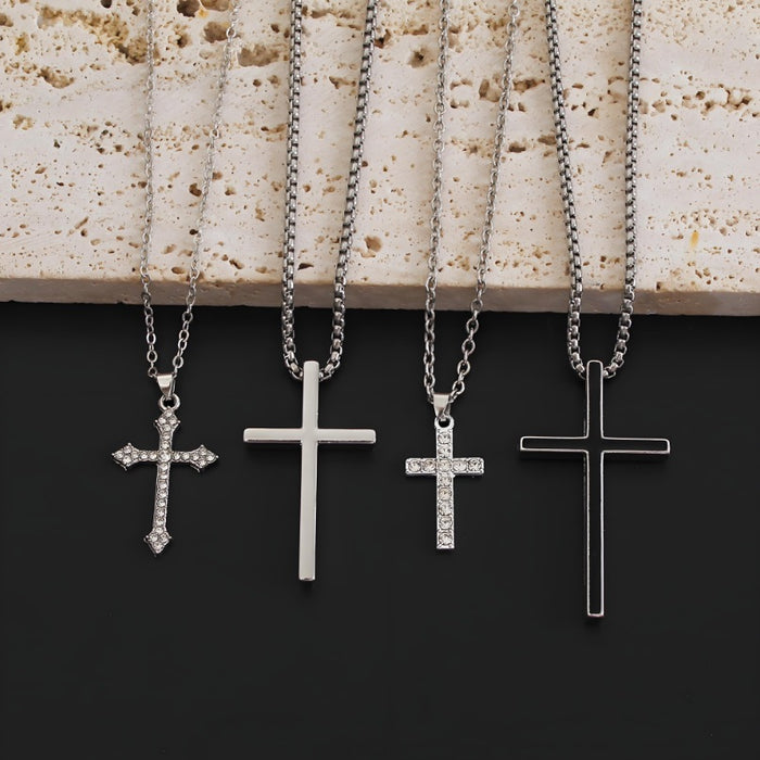 Wholesale Necklace accessories, street stainless steel full diamond cross collarbone chain wholesale