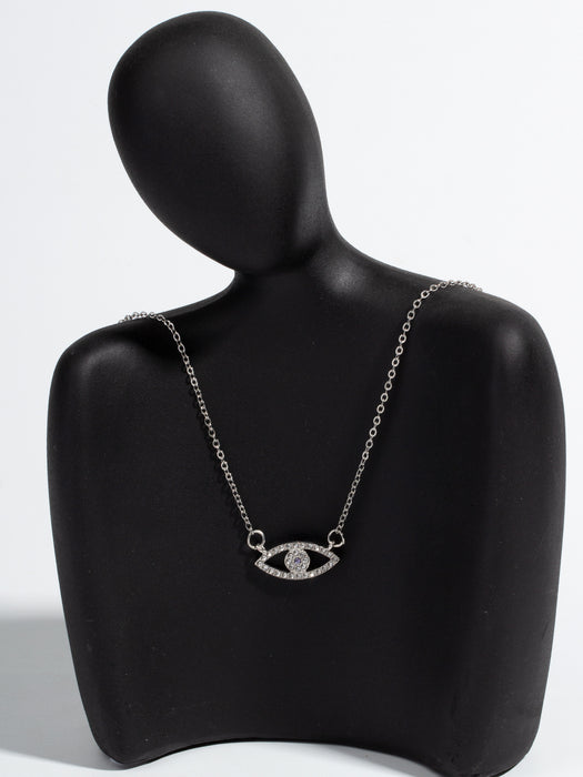 Wholesale Jewelry Fashion Diamond Devil's Eye Necklace Clavicle Chain Simple Eye Pendant