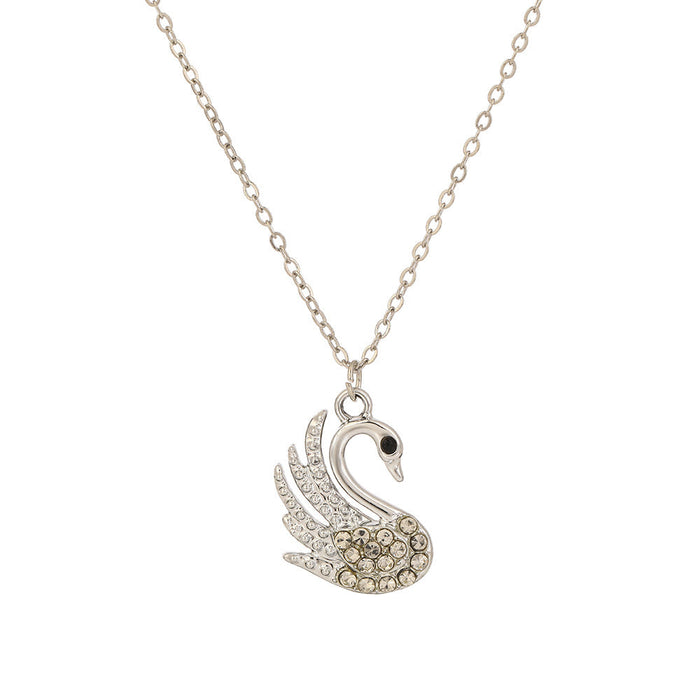 Wholesale Rhinestone-encrusted swan alloy necklace