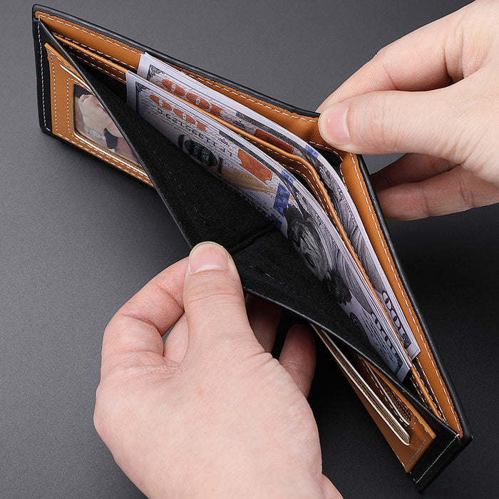 Wholesale Carbon Fiber Wallet Men's Card Holder Integrated Zipper Horizontal Money Clip