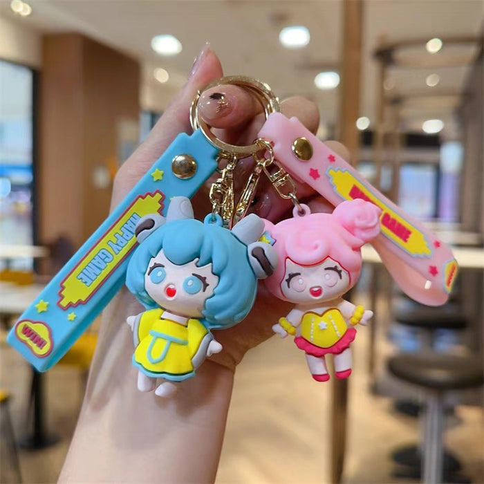 Wholesale Creative Mobile Game King Hero Keychain Cute Little Black Girl Key Chain Bag Pendant
