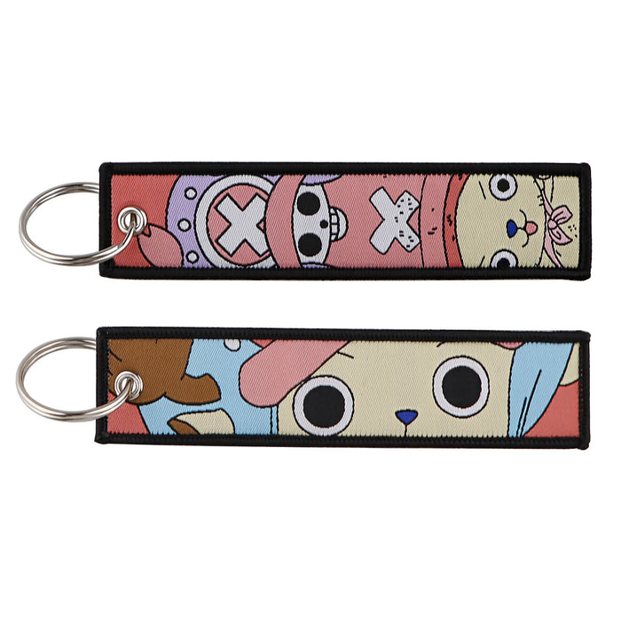 Wholesale Woven Label Keychain Cartoon Keychain Bag Pendant Woven Fabric Chain
