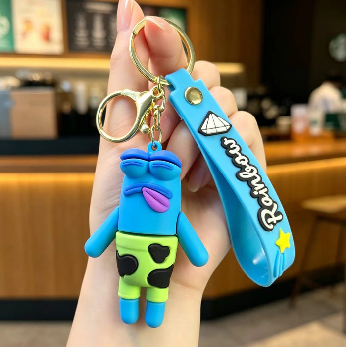 Wholesale Bottom Silly Fish Keychain Funny PVC Cartoon Pendant MOQ≥2