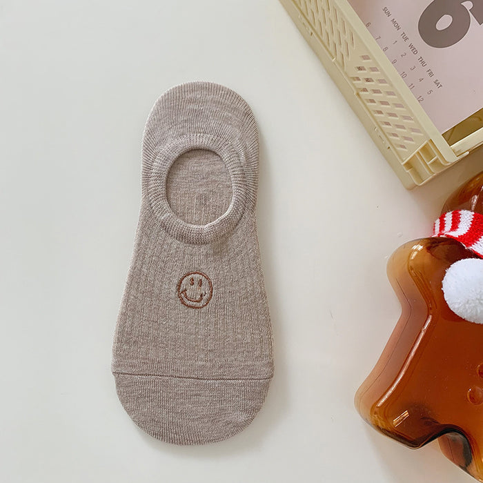 Wholesale Cute Embroidered Socks, Shallow Mouth Invisible Socks, Anti slip and Non falling, Boat Socks, Short Socks