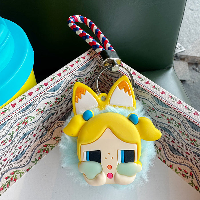 Wholesale Cartoon Plush Leather Lanyard Bag Pendant Girl Heart Big Head Doll Plush Keychain Doll Pendant