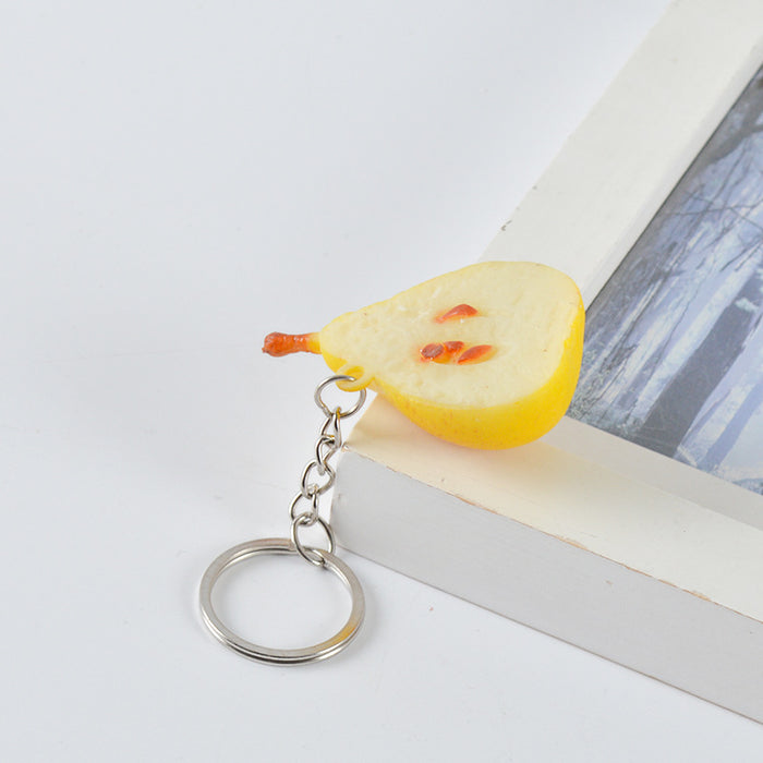 Wholesale PVC Fruit Keychain Bag Charm Simulated Dragon Fruit Decorative Accessory Trendy Gift