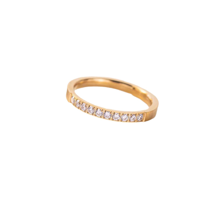 Wholesale 2pcs Light Luxury Thin-Band Ring — Versatile &  Stackable — Stylish Stainless Steel with Diamond Accents