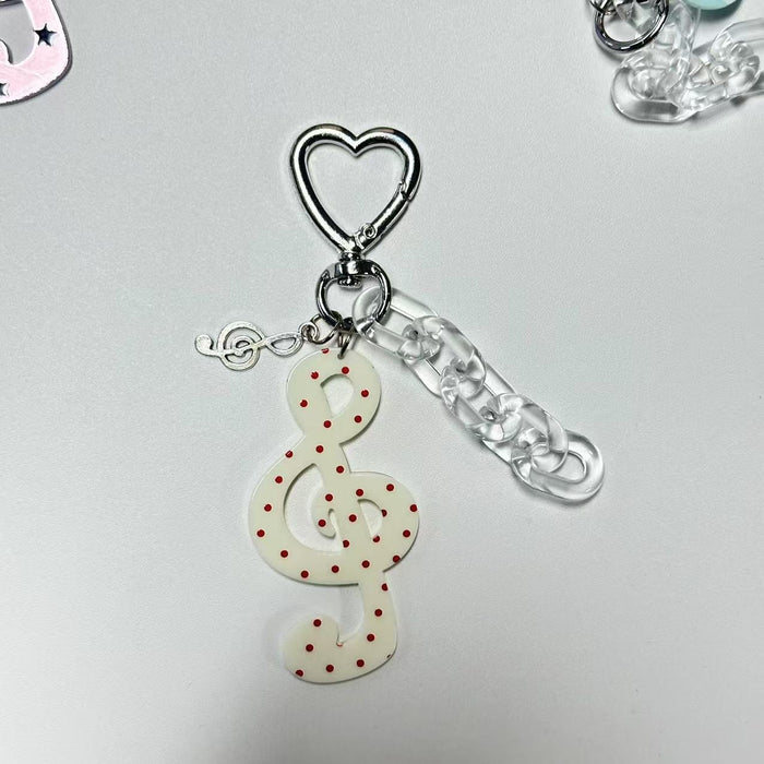 Wholesale Polka dot striped musical note star keychain
