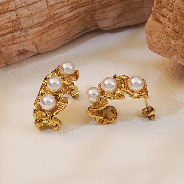 Wholesale Stainless Steel Gold Plated Earrings JDC-ES-JW016