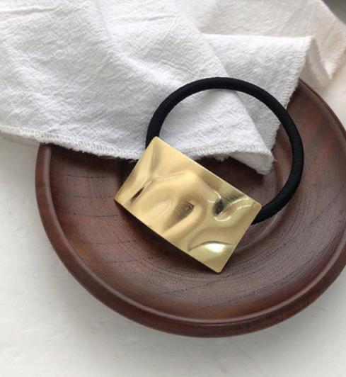 Wholesale Metal Wire-drawing Hair Rope Women's High Stretch Hair Rope Rubber Band Hair Accessories