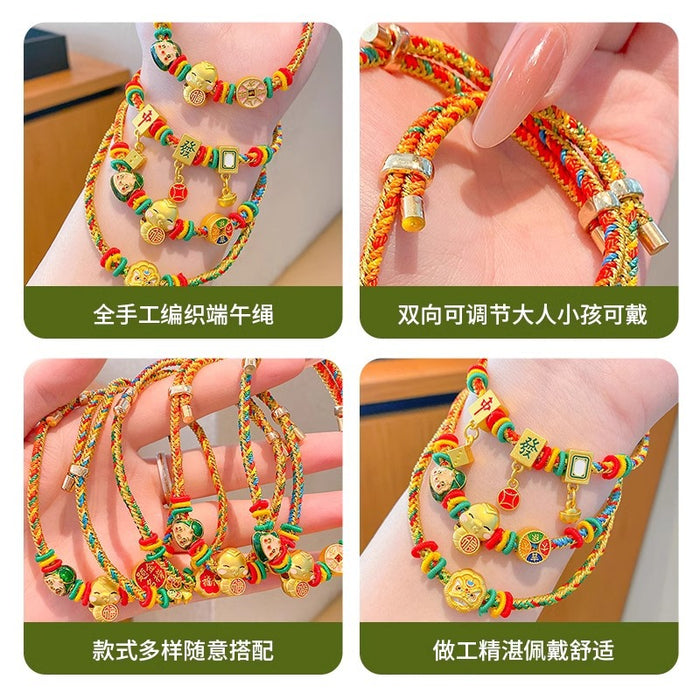 Wholesale colorful rope children hand woven red rope five color bracelet