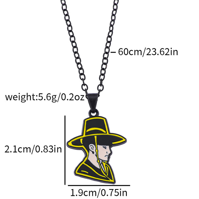 Wholesale K-pop necklace with cartoon dripping oil pendant