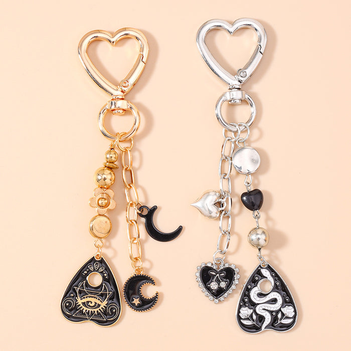 Wholesale Creative diamond-encrusted heart-shaped metal keychain