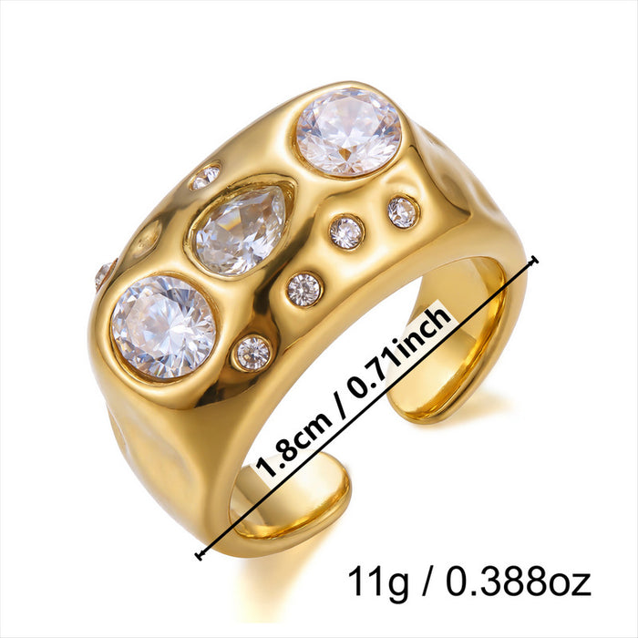 Wholesale Butterfly Sun Open Ring Stainless Steel Gold Plated Fashion Jewelry Accessory