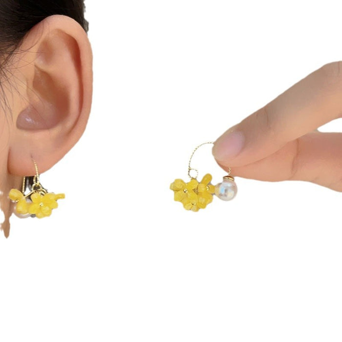 Wholesale Osmanthus Pearl Tassel Earrings Earrings Vintage Fresh Elegant Earrings