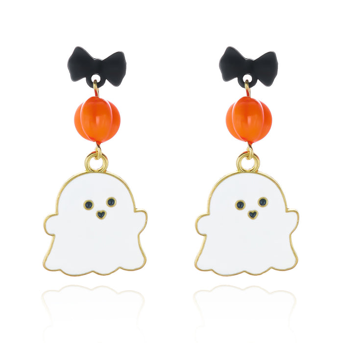 Wholesale Ghost Cat Pumpkin Skull Alloy Ear Studs Jewelry Accessory