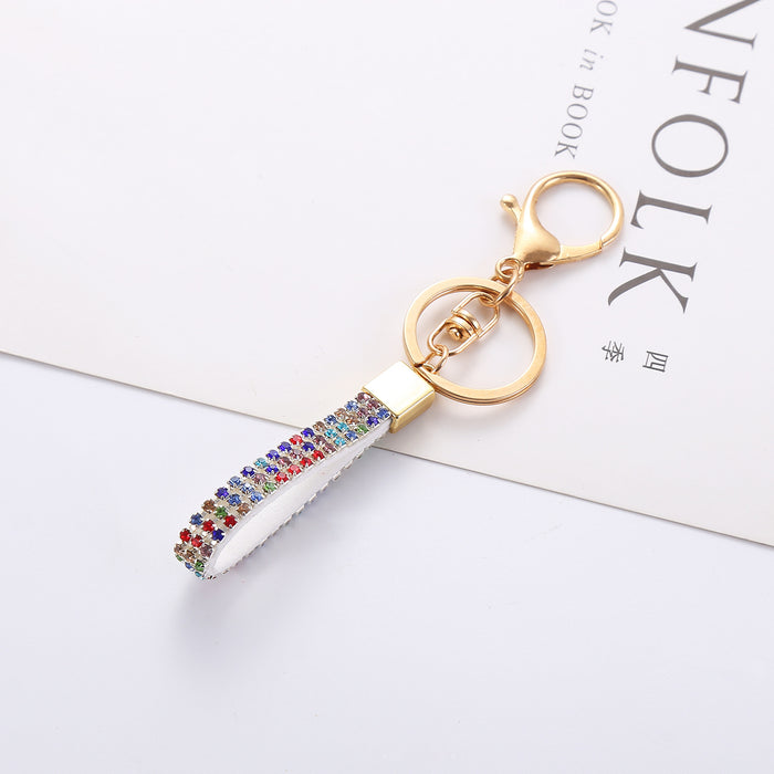 Wholesale Diamond keychain anti-loss decorative bag pendant car key rope headset chain jewelry